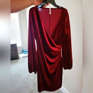 Red velvet body con dress